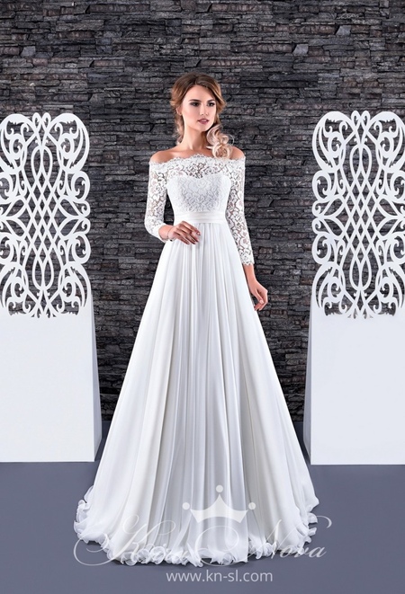 Закрытое свадебное платье Ампир (в греческом стиле) S-05